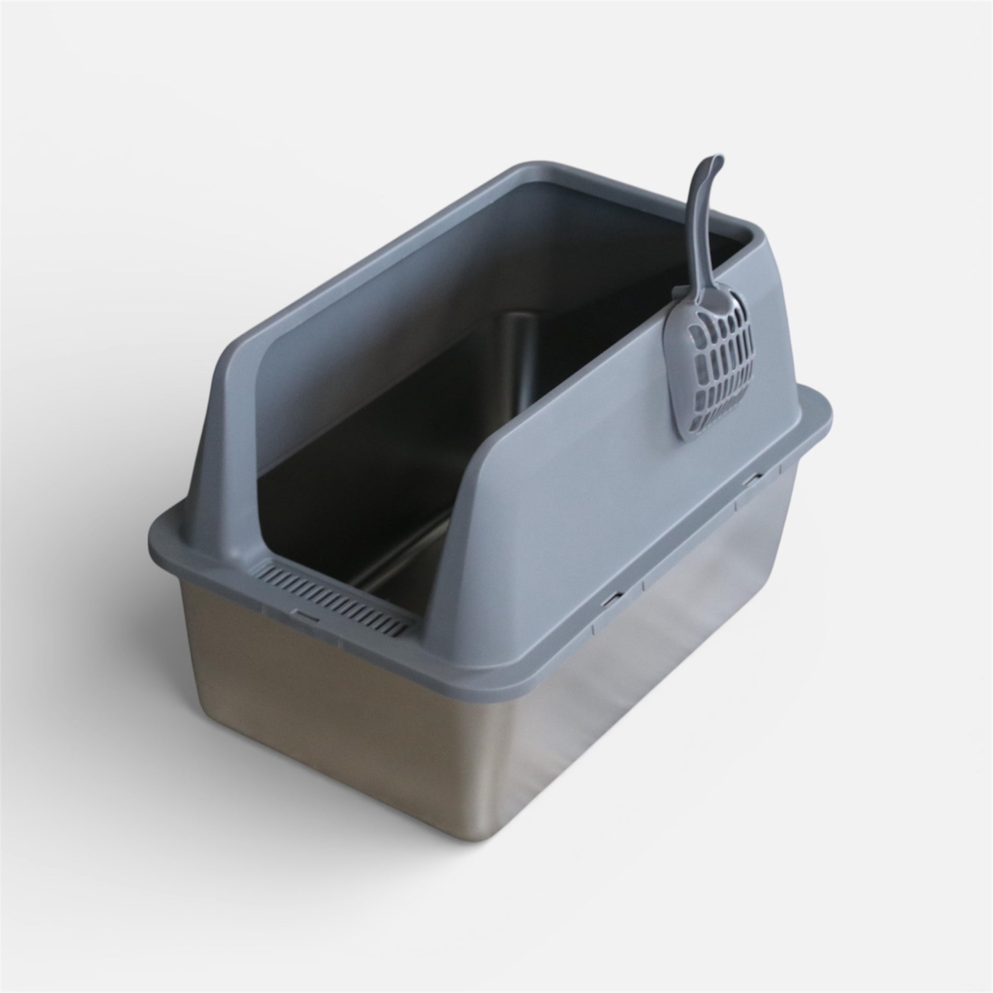 Edelstahl Katzenklo mit Hohem Rand