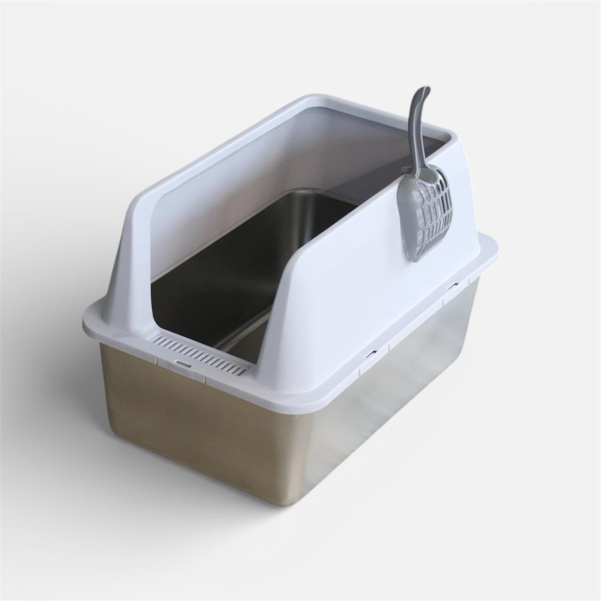 Edelstahl Katzenklo mit hohem Rand