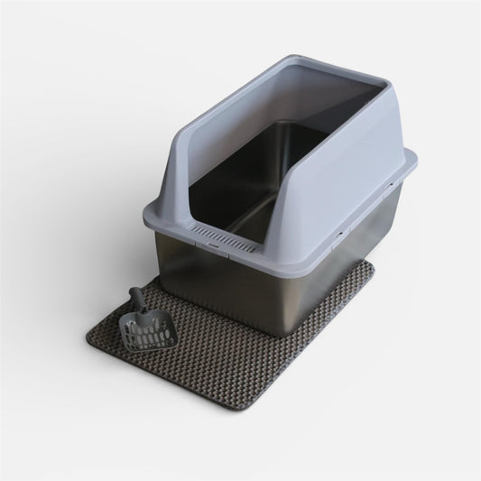 Edelstahl Katzenklo hoher Rand